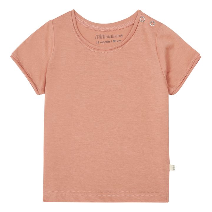 T-Shirt Leinen und Bio-Baumwolle | Terracotta- Produktbild Nr. 0