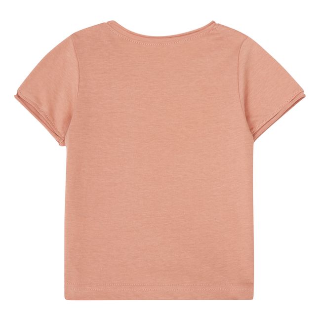 T-Shirt Leinen und Bio-Baumwolle | Terracotta