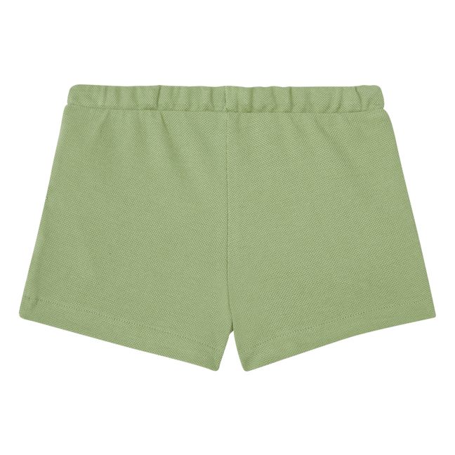 Pantalones cortos de algodón orgánico piqué Ejby | Verde