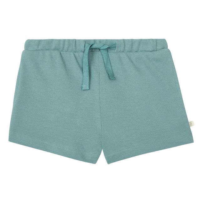 Pantalones cortos de algodón orgánico piqué Ejby | Azul
