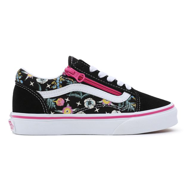 Old Skool Floral Lace And Zip Sneakers | Negro