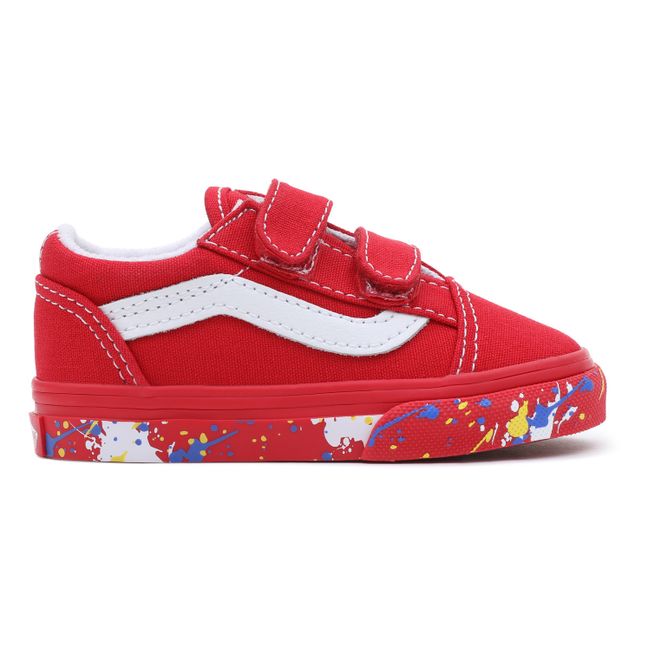 Old Skool Velcro Sneakers Paint Splatter | Rosso