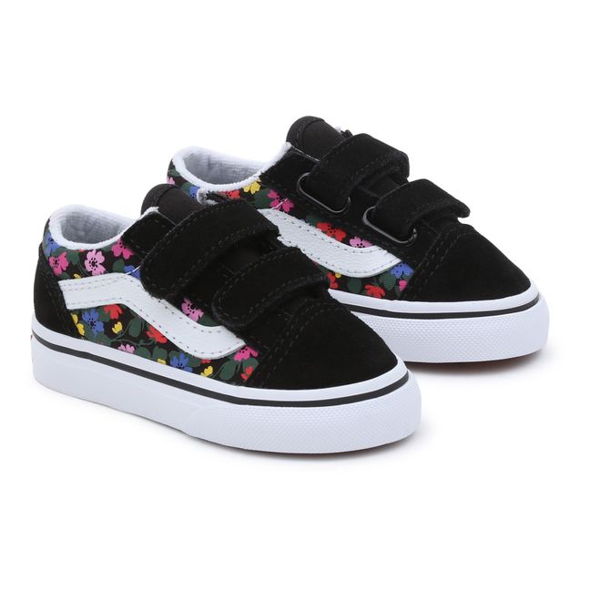 Old Skool Flowers Velcro Sneakers | Nero