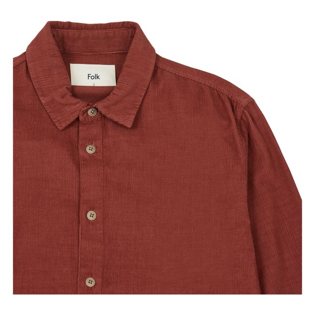 Camicia Relaxed Babycord | Rosso