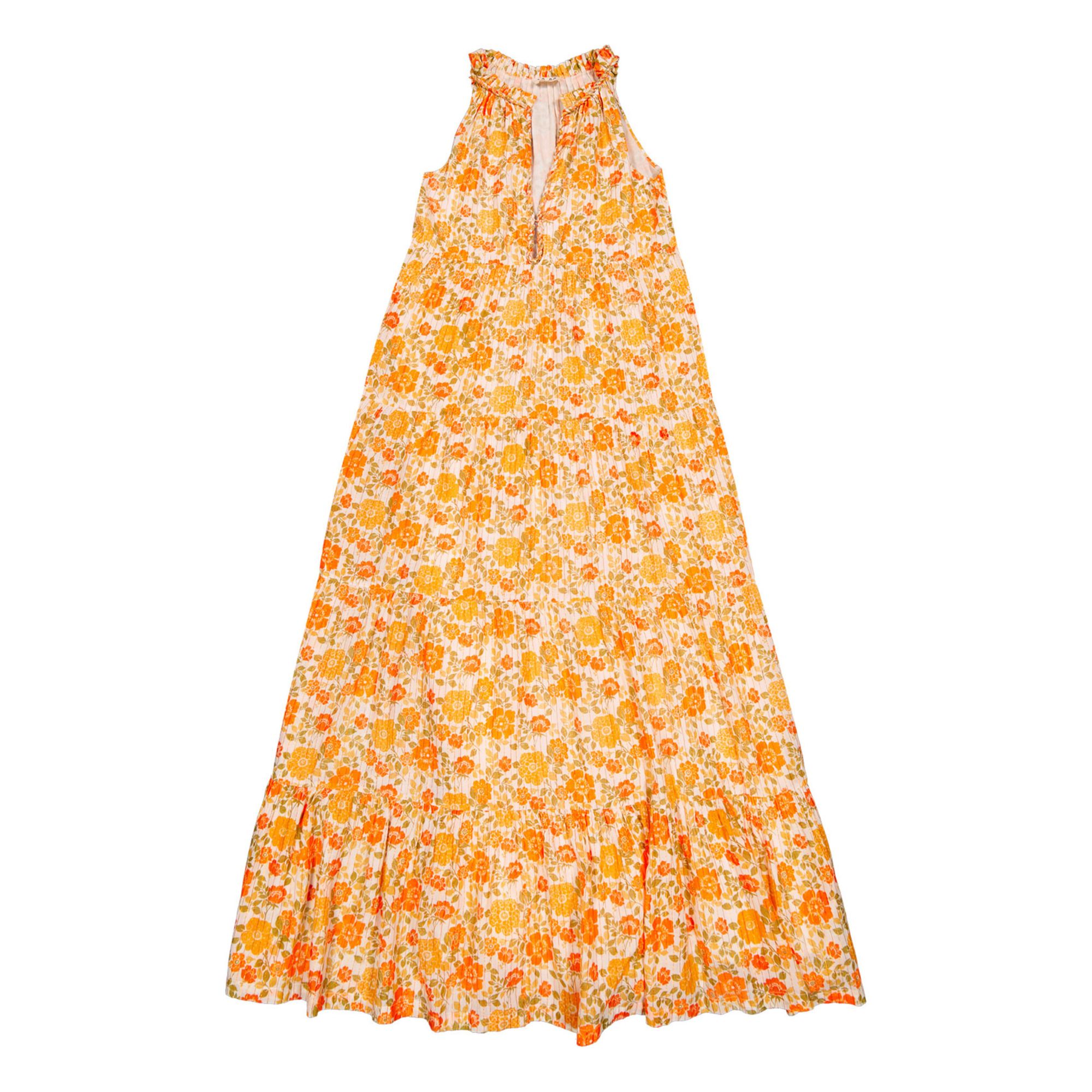 Vestido de flores de lúrex Rihanna | Naranja- Imagen del producto n°0