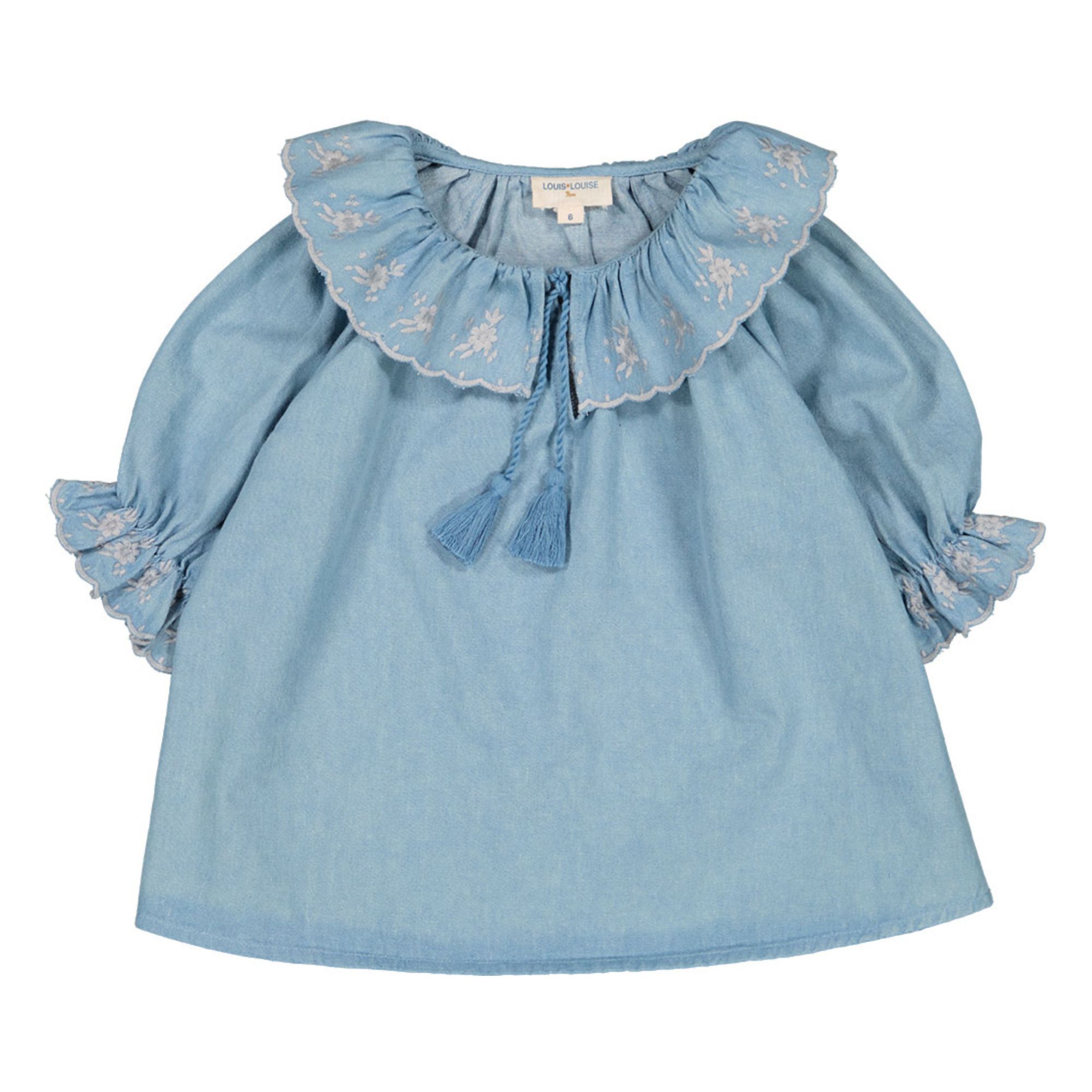 Blusa de cambray Valeriane | Vaquero- Imagen del producto n°0