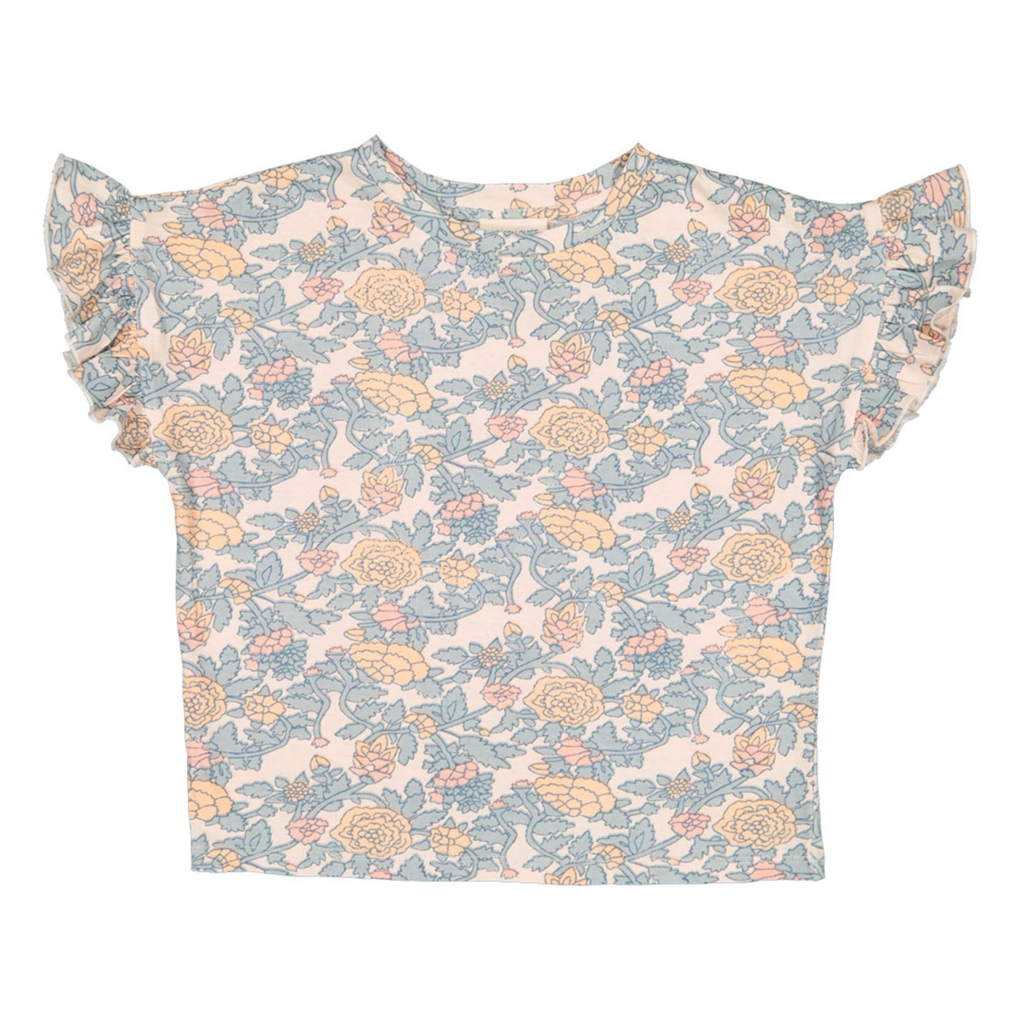 Camiseta de flores Naomie | Azul Cielo- Imagen del producto n°0
