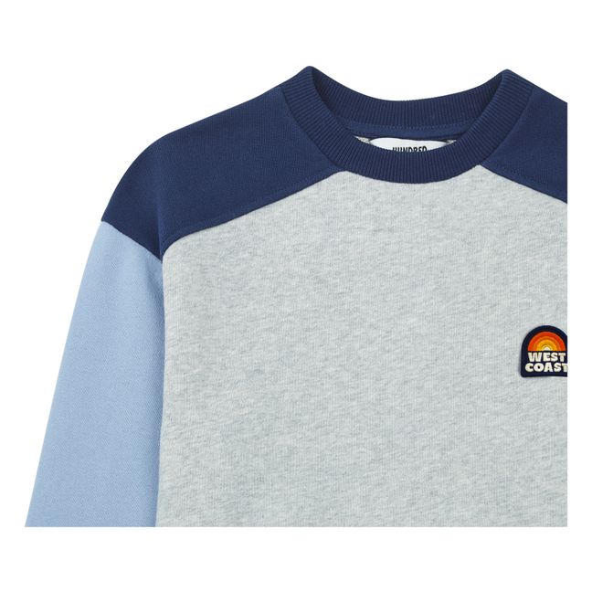Organic Cotton Color Block Sweatshirt  | Navy blue