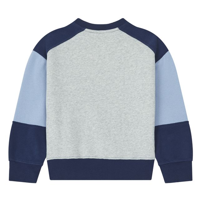 Organic Cotton Color Block Sweatshirt  | Azul Marino