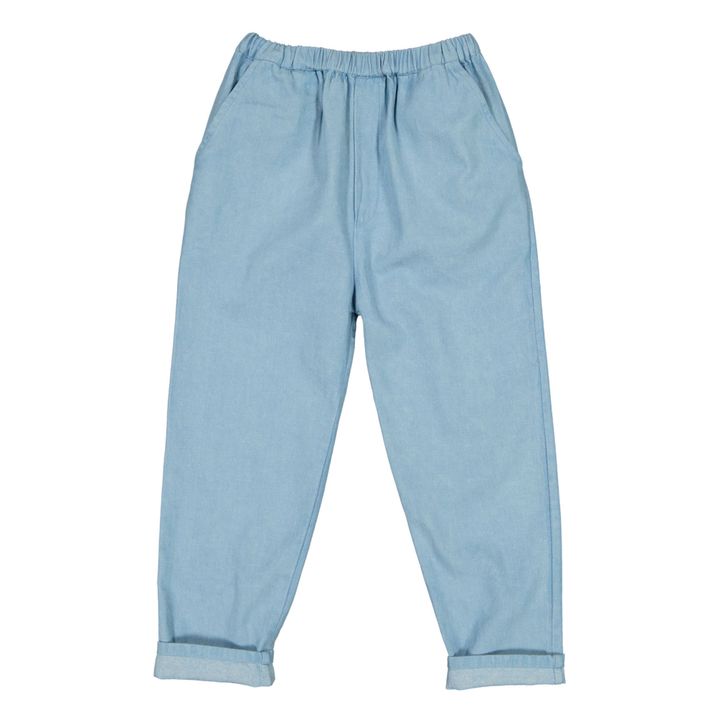 Gazelle Chambray Pants | Denim blue- Product image n°1