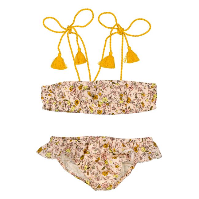 Vague Floral Two-piece Swimsuit | Yellow