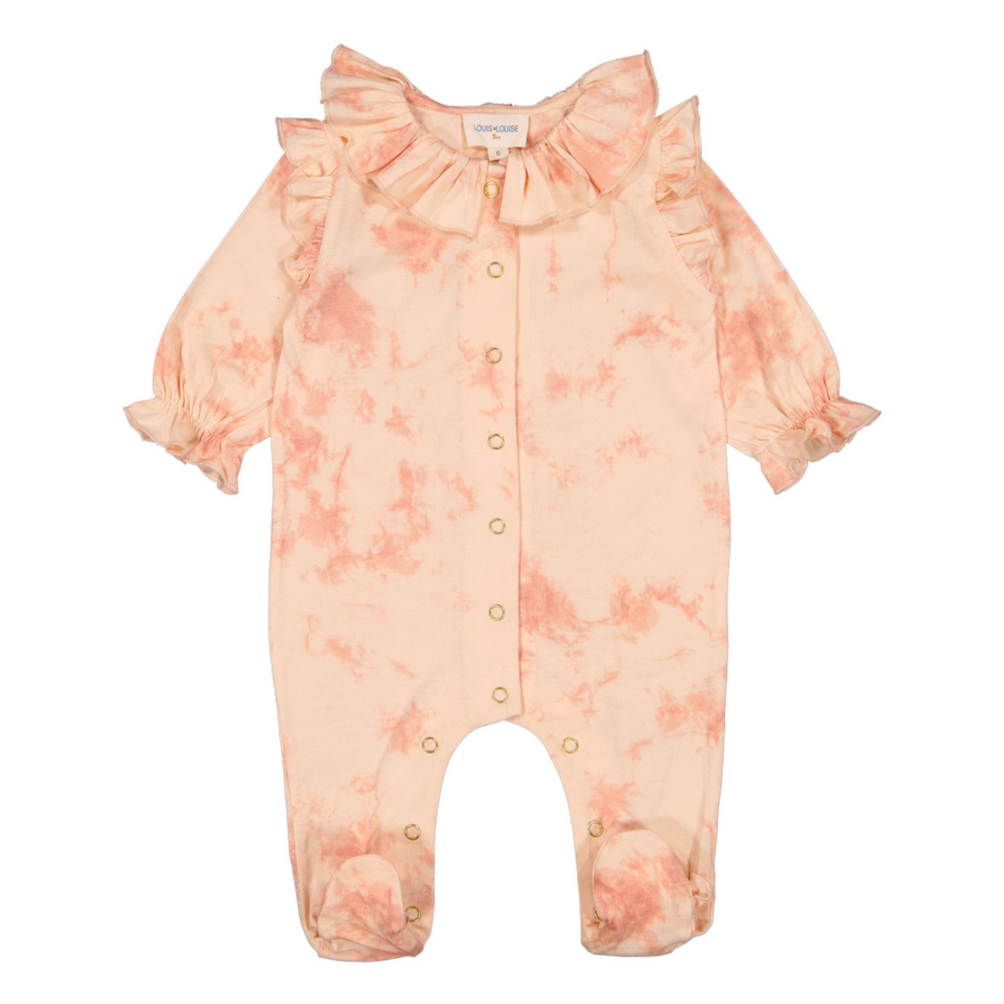 Citron Tie-Dye Footed Pyjamas | Pale pink- Product image n°0