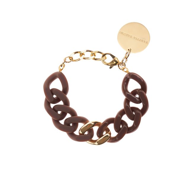 Bracelet Flat Chain W Gold | Marron
