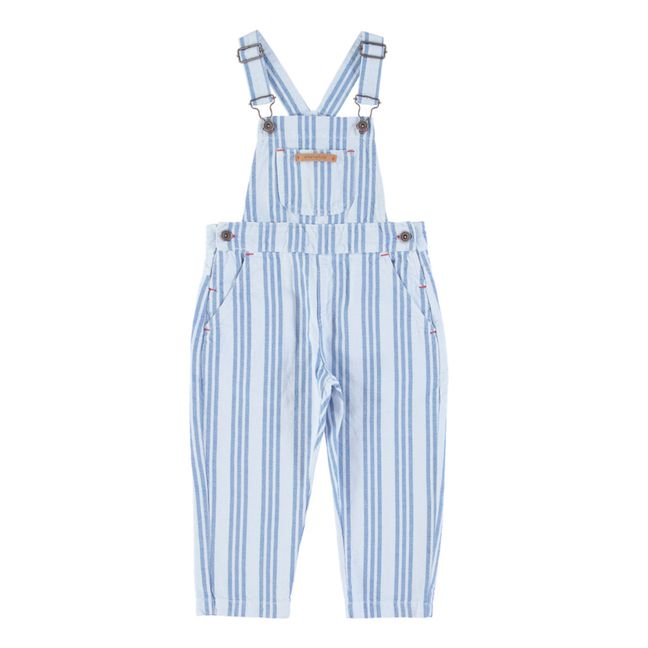 Baby Striped Overalls | Azzurro