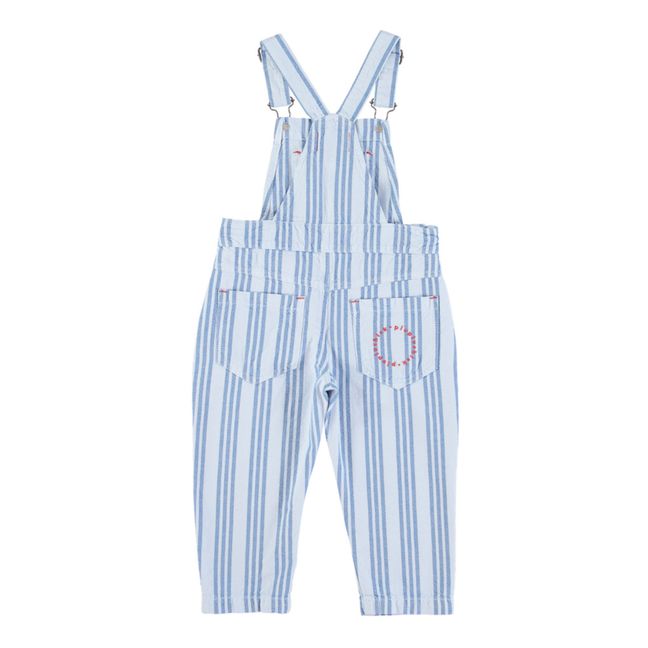 Baby Striped Overalls | Light blue
