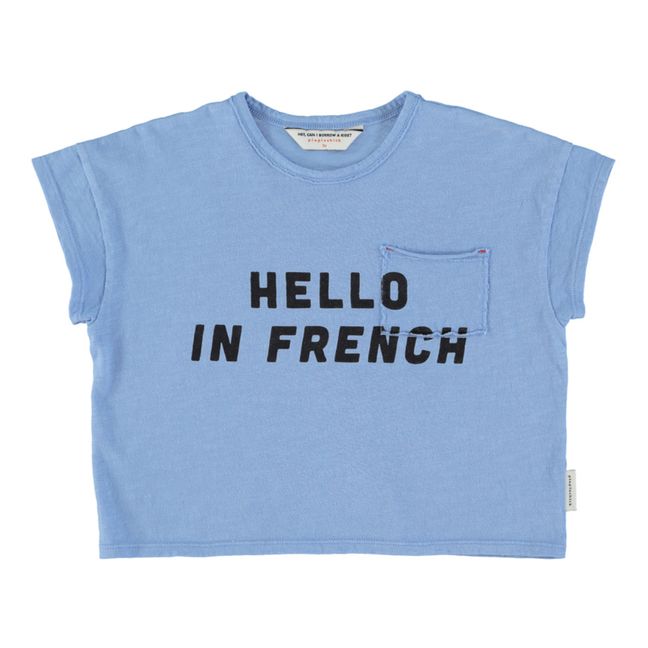 Hello in French T-Shirt | Blu
