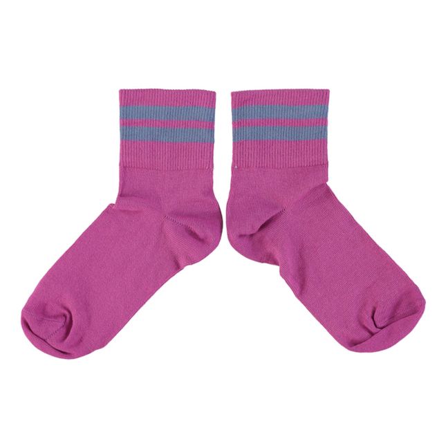 Socken gestreift | Fuchsie