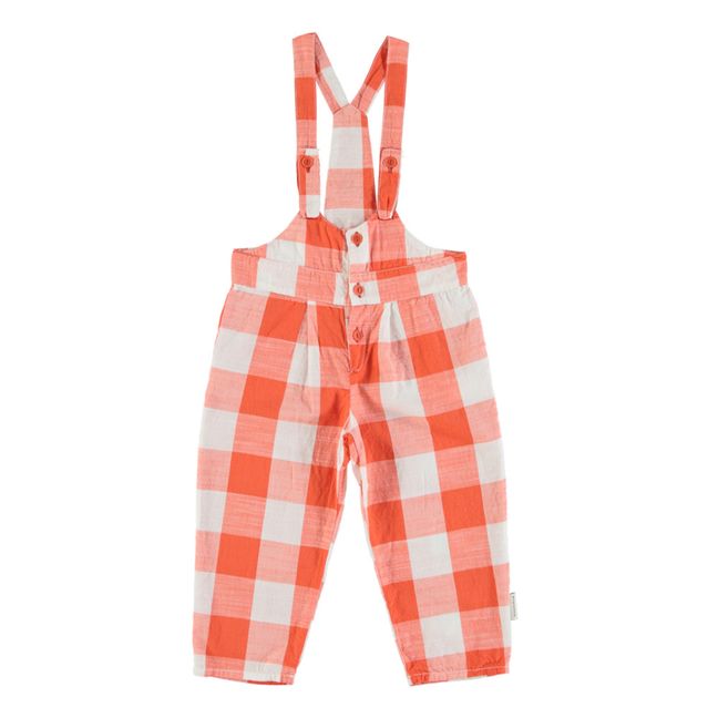 Organic Cotton Gingham Suspender Pants | Rojo
