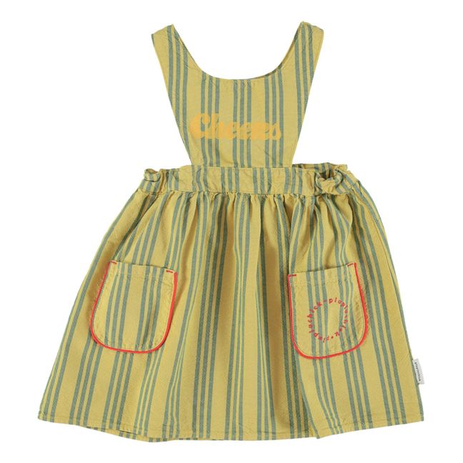 "Cheers" Striped Dress | Gelb