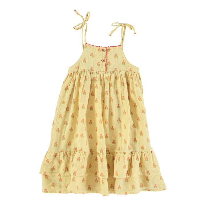 Floral Cotton Gauze Dress | Amarillo palo- Imagen del producto n°0