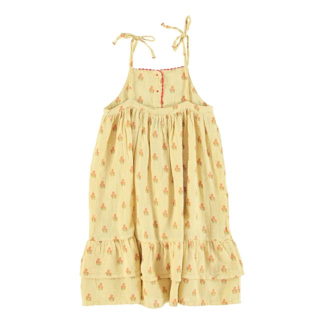 Robe Gaze de Coton Fleurs | Jaune pâle