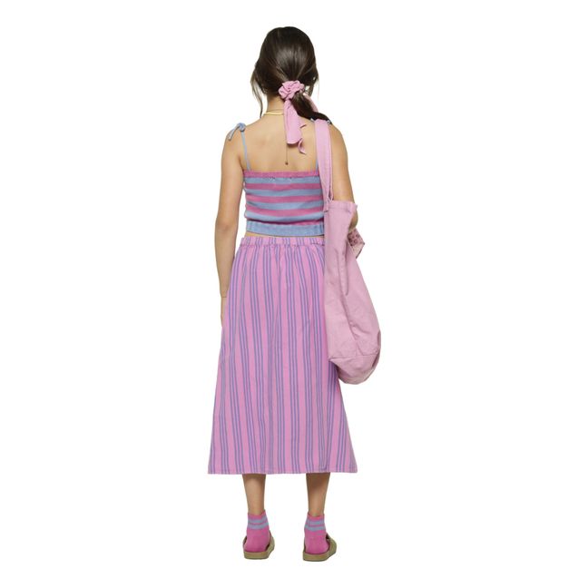 Striped Long Skirt | Rosa Fushia
