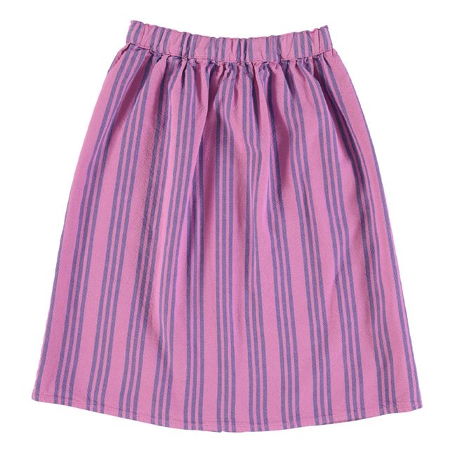 Striped Long Skirt | Fuchsia