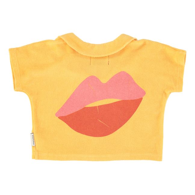 T-Shirt Bio-Frottee "Kisses" | Gelb