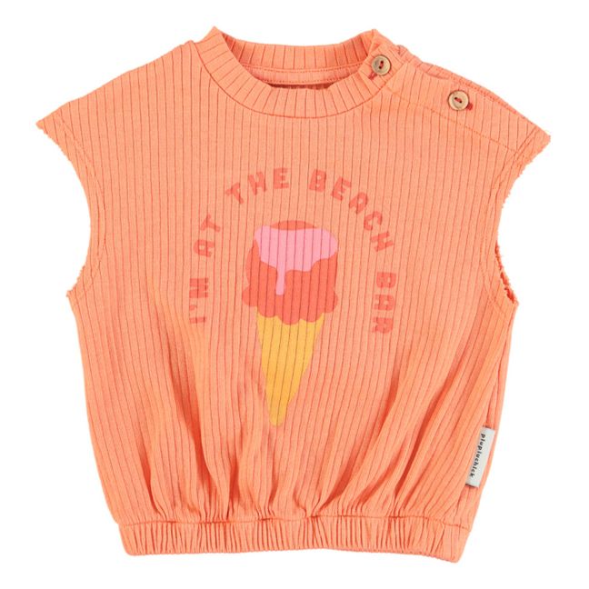 Top in cotone organico "I'm at the Beach Bar" | Arancione