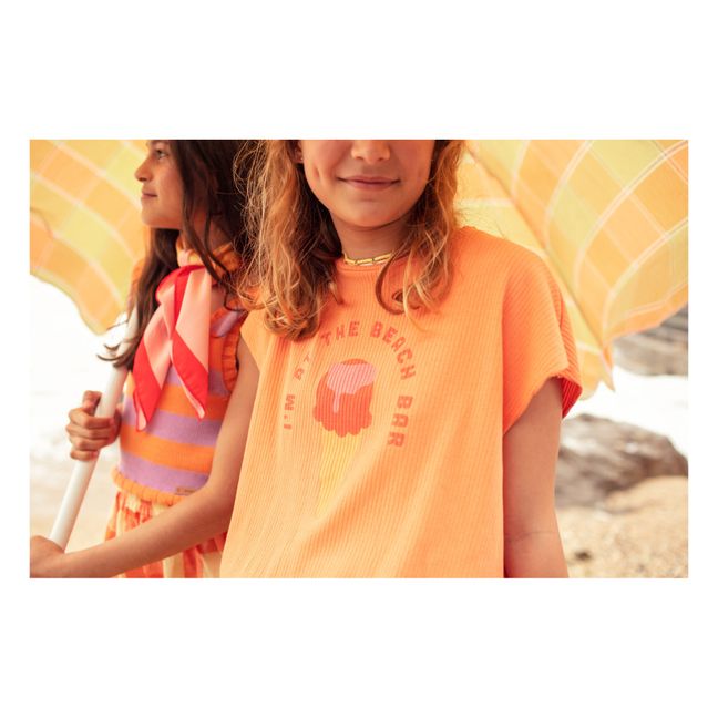 Pull Coton Bio à Rayures | Orange
