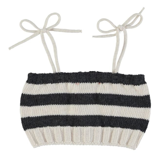 Organic Knit Striped Top | Ecru