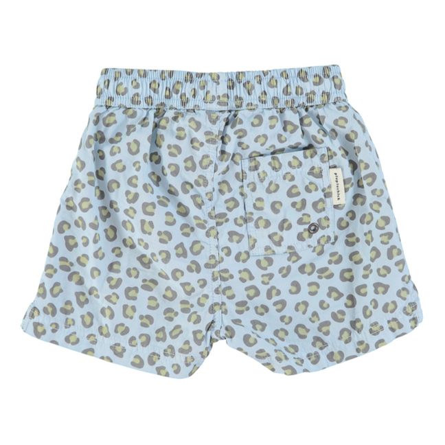 Badeshorts aus Bio-Baumwolle Leopard | Hellblau