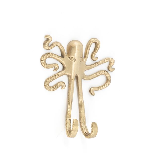 Percha de latón reciclado Pulpo Ella | Dorado