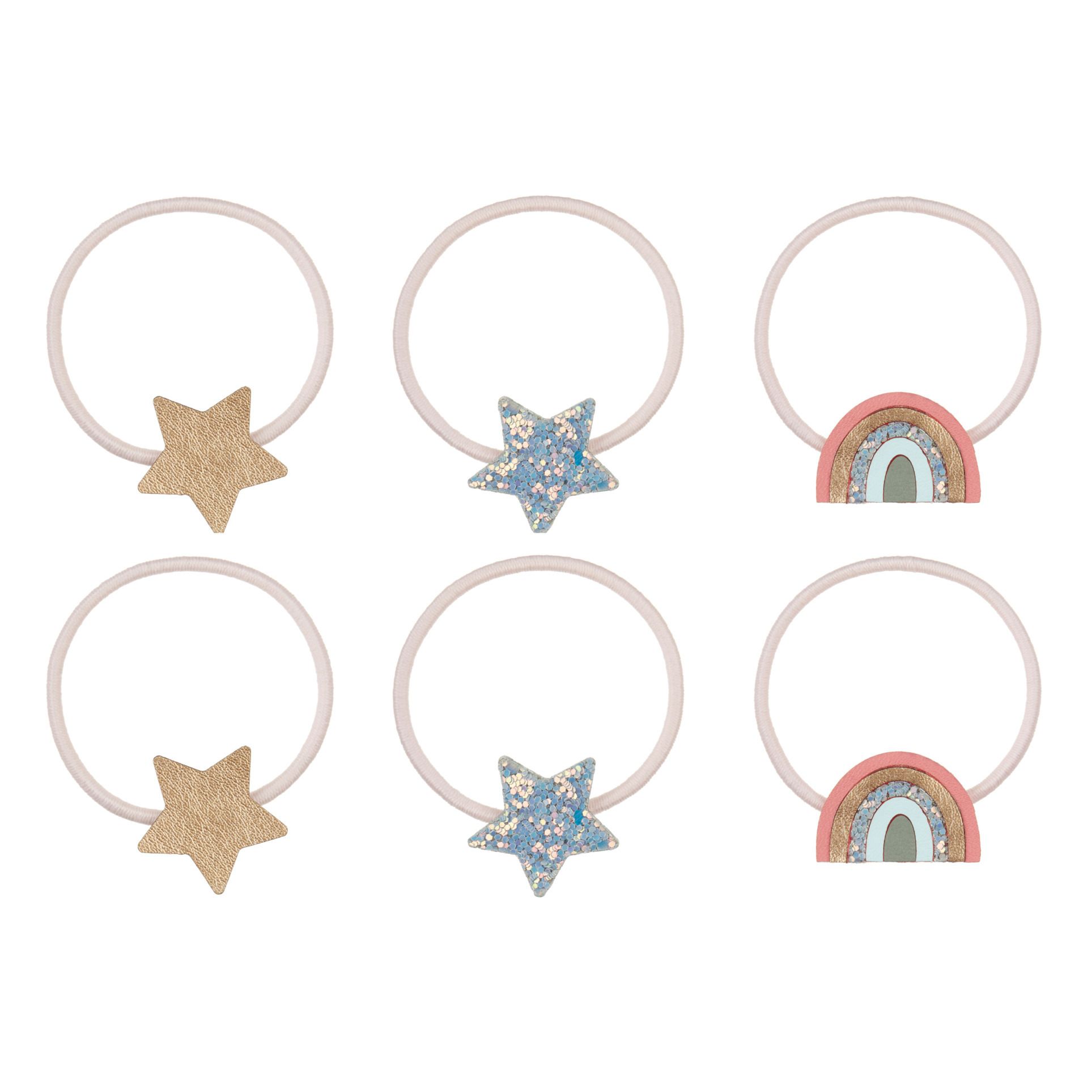 Set di 6 scrunchies Arcobaleno | Rosa chiaro- Immagine del prodotto n°0