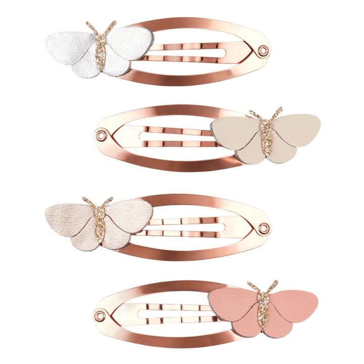 Juego de 4 pasadores Mariposa | Oro rosado- Imagen del producto n°0