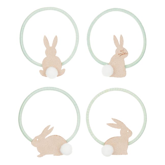 4er-Set Haarbänder Kaninchen | Grün