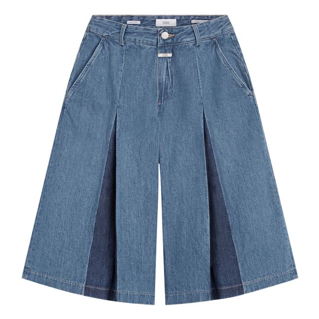Jupe-culotte Pleated | Mid Blue