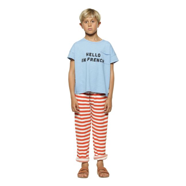 Striped Organic Cotton Trousers | Rosso