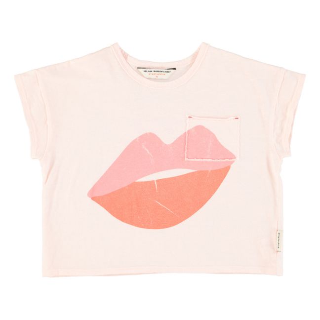 T-Shirt "Kisses & Sun Cream" | Rose pâle