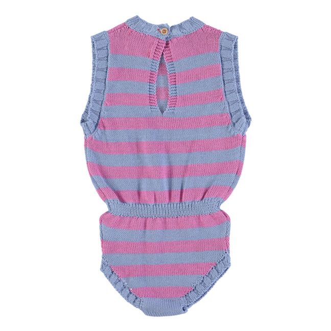 Organic Knit Striped Playsuit | Azul