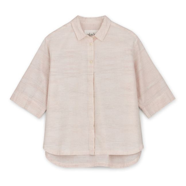 Sue Narrow Striped Organic Cotton Shirt | Rosa chiaro