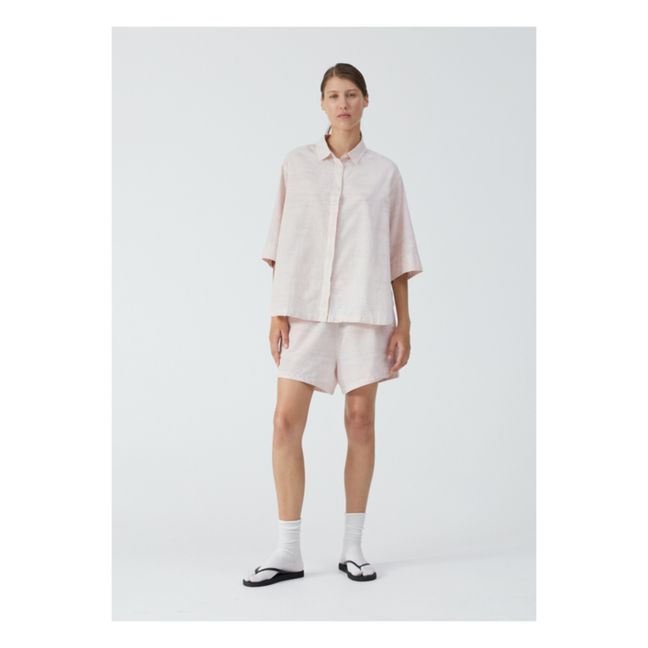 Sue Narrow Striped Organic Cotton Shirt | Rosa chiaro