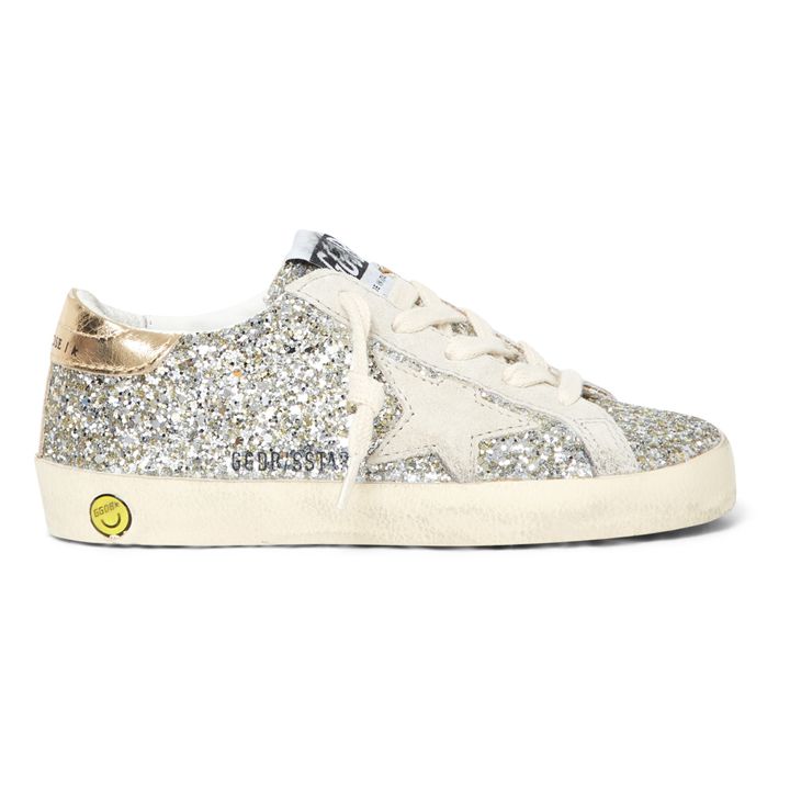 Super-Star Glitter Lace-up Sneakers | Silver- Product image n°0
