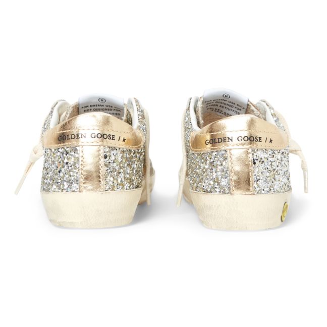 Super-Star Glitter Lace-up Sneakers | Silver