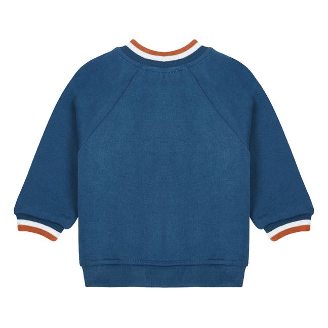 Bomber de muletón con cremallera | Azul Marino