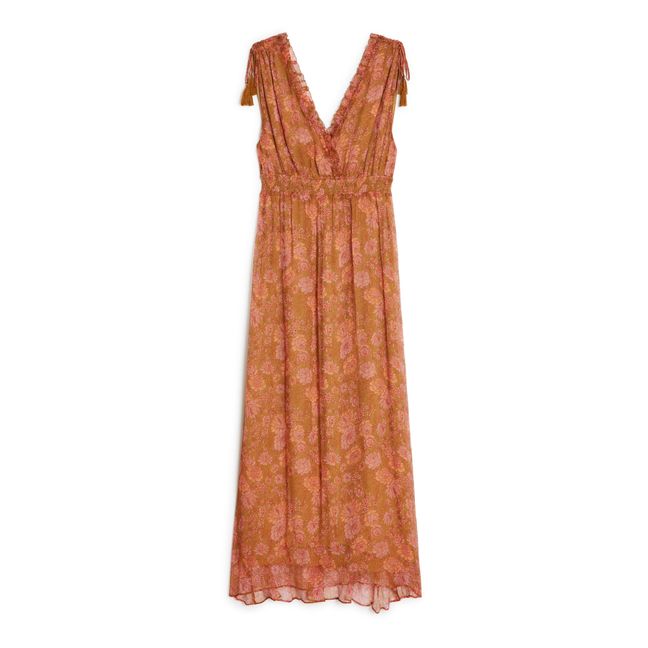 Kleid aus Seidenvoile Plumiska | Bronze