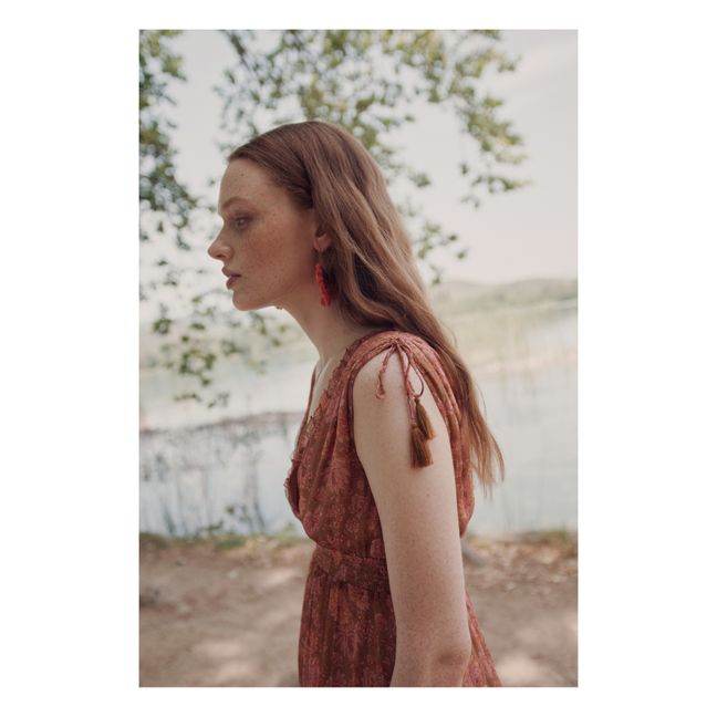 Plumiska Silk Veil Dress | Bronze