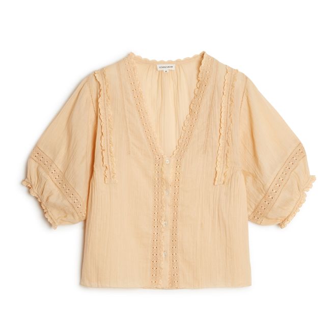 Bluse aus Baumwollgaze Emma | Pfirsichfarben