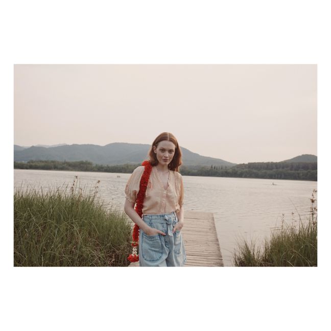 Bluse aus Baumwollgaze Emma | Pfirsichfarben