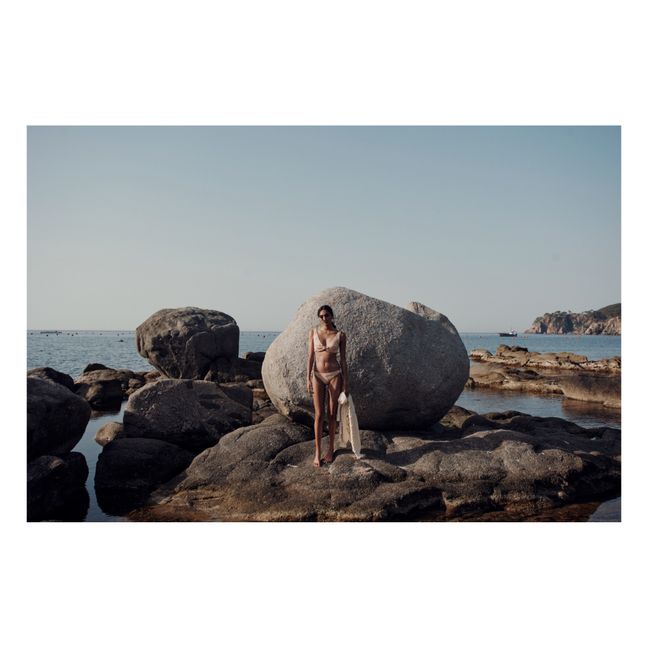 Top bikini in poliammide riciclata Ohau | Giallo